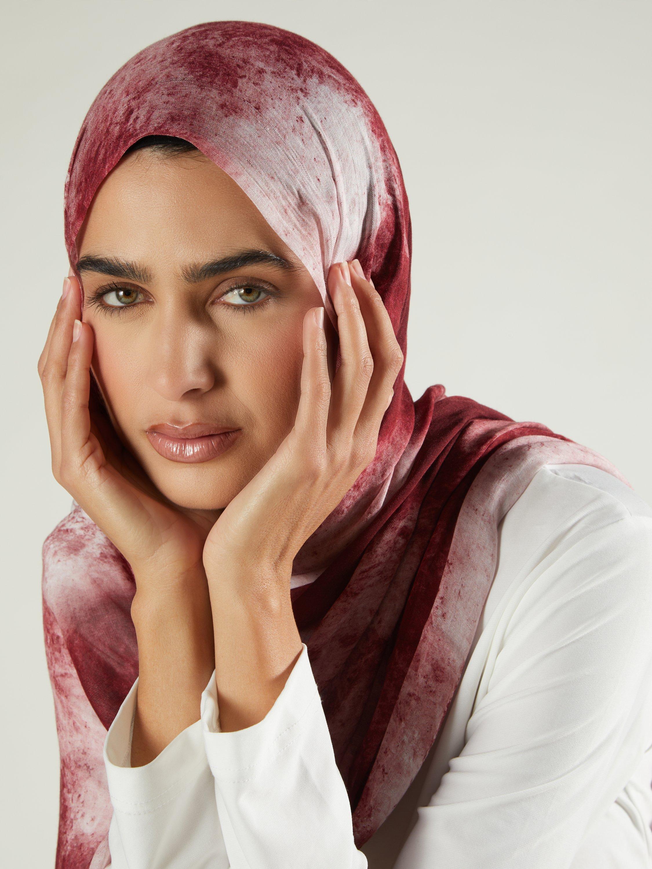 Product image 5 of 5, which shows Aab Tie Dye Premium Pure Modal Hijab, Multi, One Size