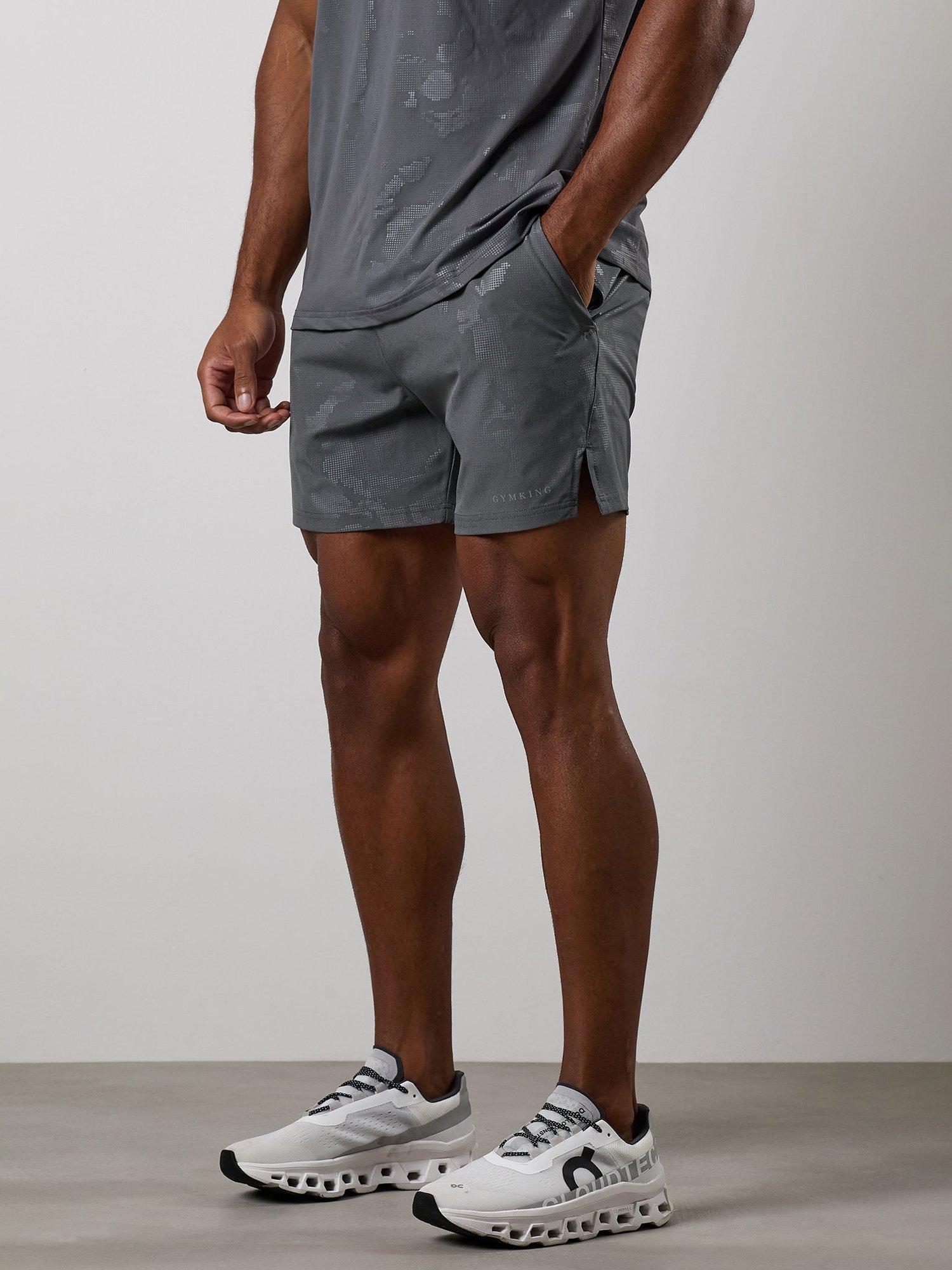 Product image 1 of 8, which shows Gym King Debossed Camo Short, Gunmetal Grey, L