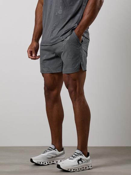 Gym King Debossed Camo Short, Gunmetal Grey