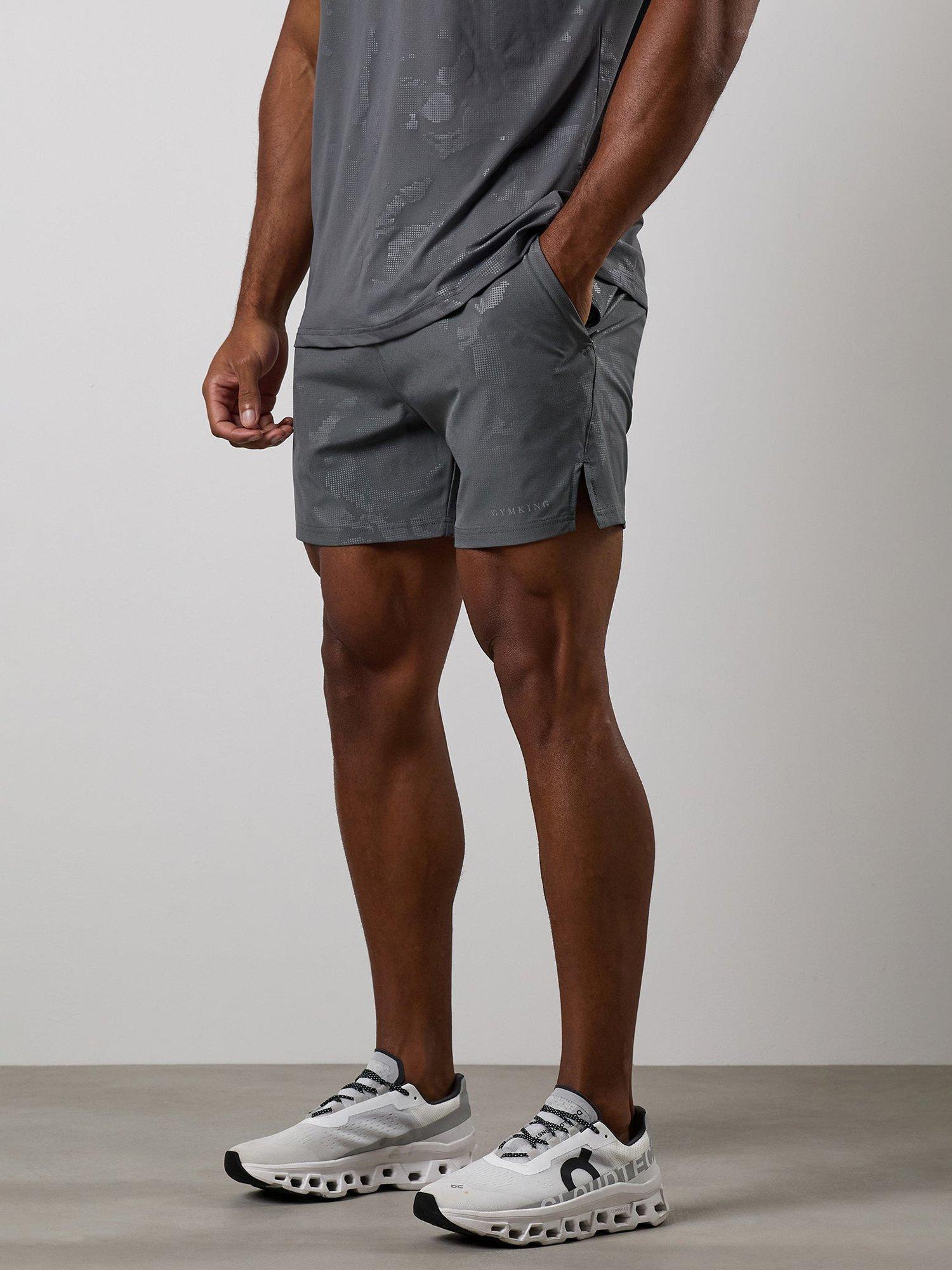 Product image 2 of 8, which shows Gym King Debossed Camo Short, Gunmetal Grey, L