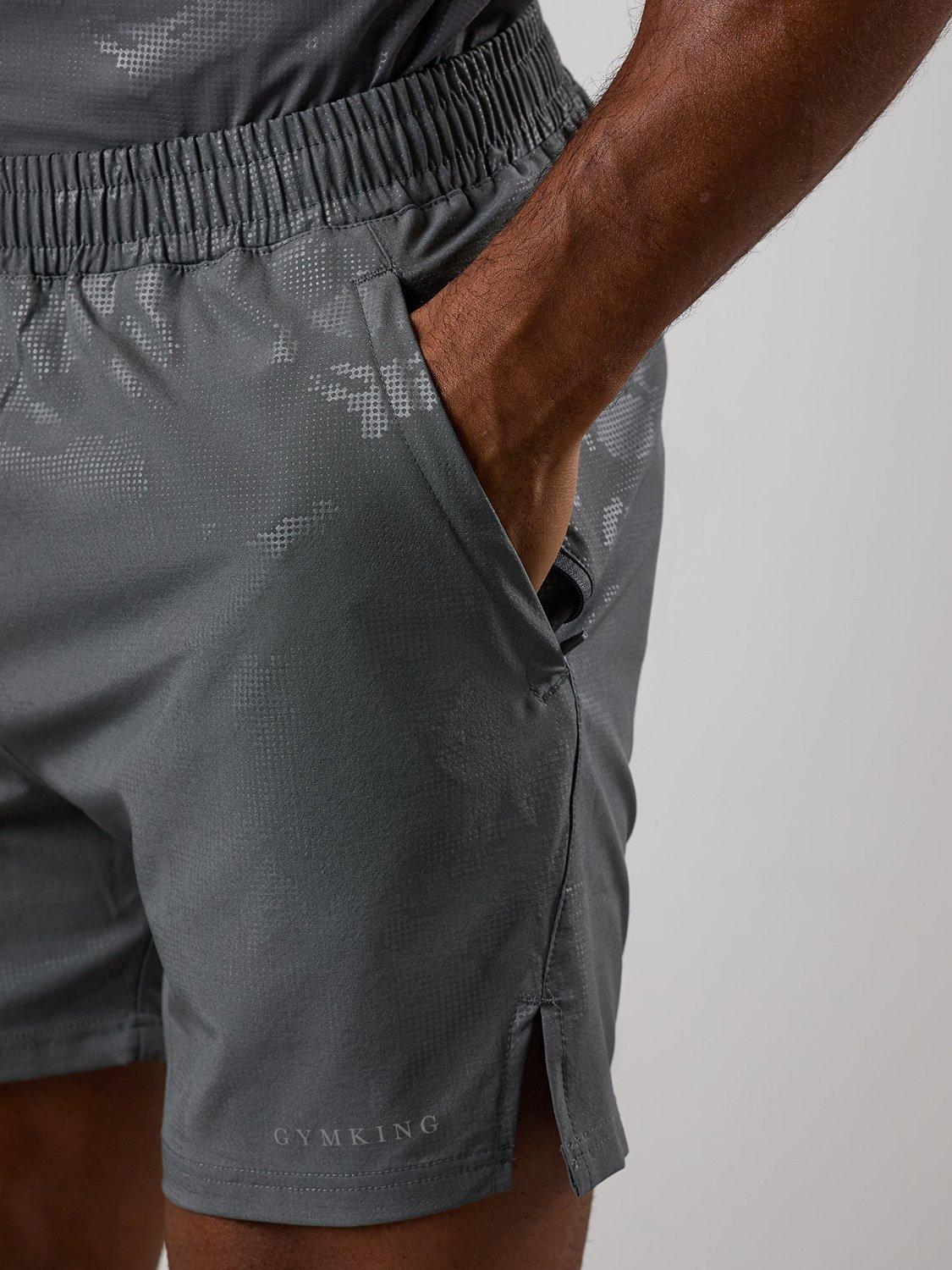 Product image 7 of 8, which shows Gym King Debossed Camo Short, Gunmetal Grey, L