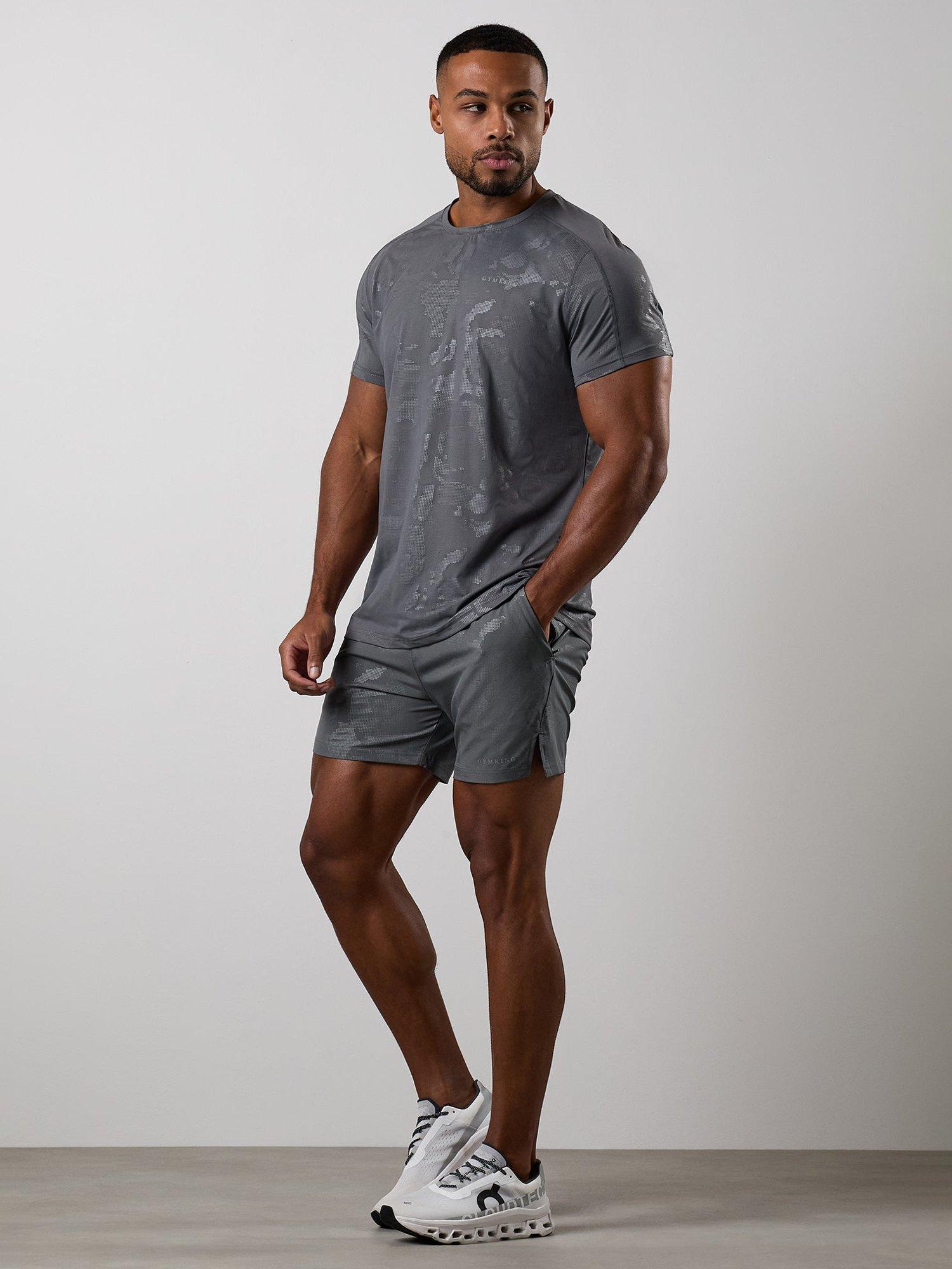 Product image 8 of 8, which shows Gym King Debossed Camo Short, Gunmetal Grey, L