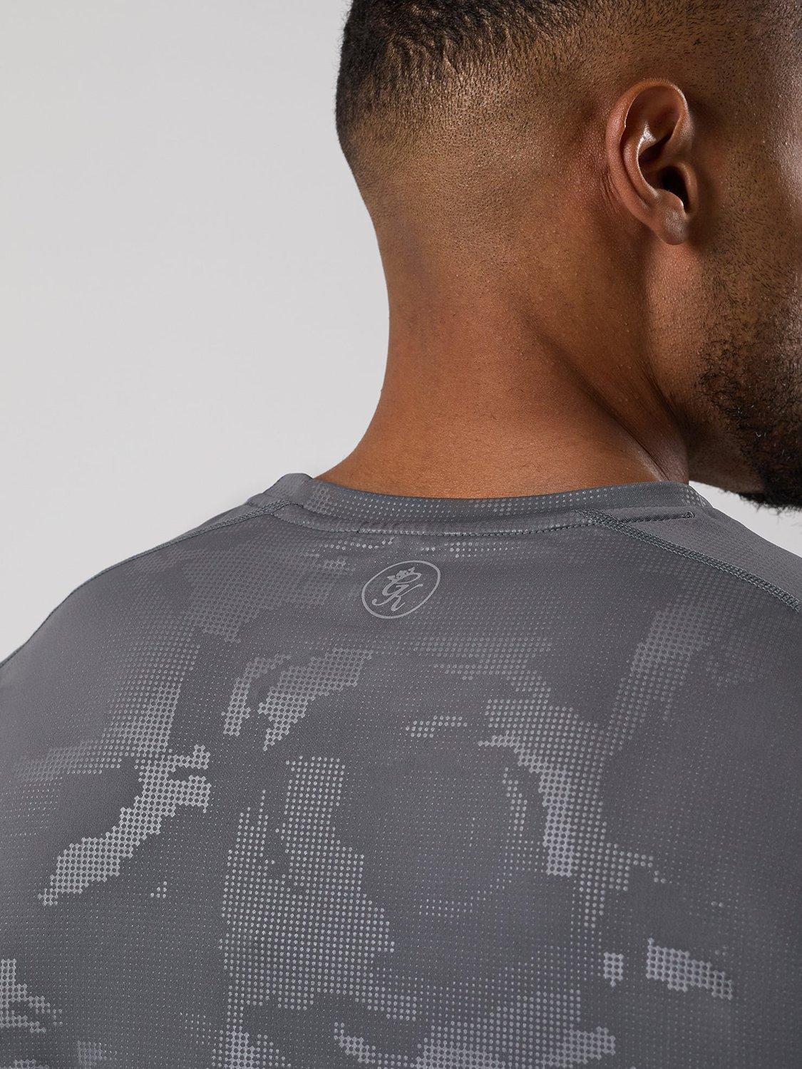 Product image 5 of 6, which shows Gym King Debossed Camo Tee, Gunmetal Grey, XS