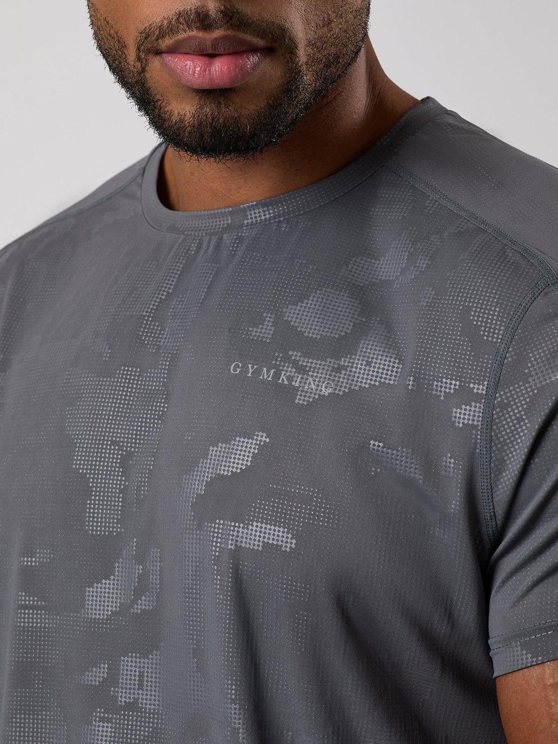 Product image 6 of 6, which shows Gym King Debossed Camo Tee, Gunmetal Grey, XS