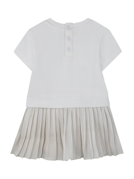 Michael Kors Baby Short Sleeve Pleated Dress, Light Gold - view 2, Light Gold