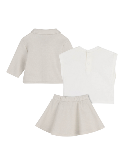 Michael Kors Baby Logo T-Shirt, Skirt & Cardigan Set, String - view 2, String
