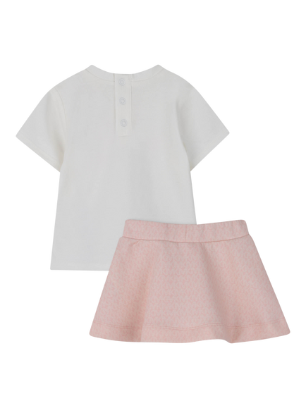 Michael Kors Baby Logo T-Shirt & Skirt Set, Pink Pale - view 2, Pink Pale