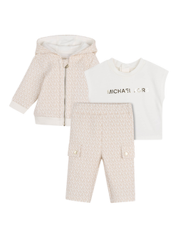 Michael Kors Baby Logo T-Shirt & Tracksuit Set, Cream, Cream