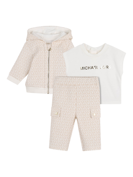 Michael Kors Baby Logo T-Shirt & Tracksuit Set, Cream, Cream
