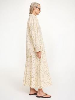 By Malene Birger Pheo Polka Dot Midi Skirt, Cream/Black - view 2, Cream/Black