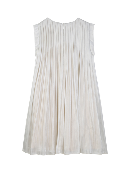 Michael Kors Kids' Sleeveless Pleated Voile Dress, Light Gold - view 2, Light Gold