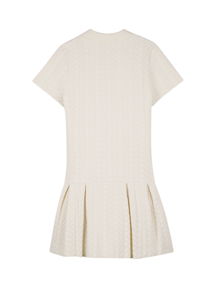 Michael Kors Kids' Short Sleeve Jacquard Polo Dress, Cream - view 2, Cream