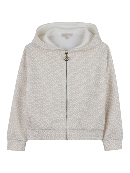 Michael Kors Kids' Signature Print Hoodie, Cream, Cream