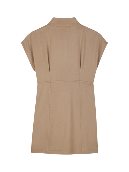 Michael Kors Kids' Short Sleeve Snap Front Dress, Stone - view 2, Stone
