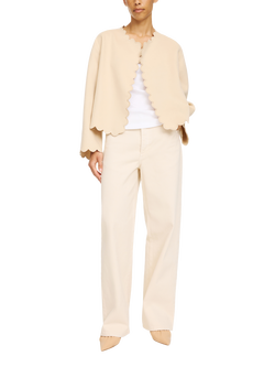 By Malene Birger Vibetta Scallop Edge Pure Wool Jacket, Vanilla Cream - view 2, Vanilla Cream