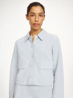 By Malene Birger Annie Boxy Pure Leather Jacket, Arona Blue, Arona Blue