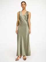 By Malene Birger Levita Satin Maxi Dress, Green