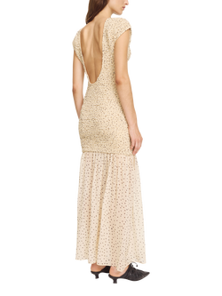 By Malene Birger Corinna Textured Polka Dot Maxi Dress, Cream - view 2, Cream