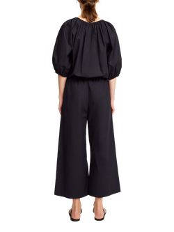 By Malene Birger Lelow Puff Sleeve Top, Black - view 2, Black