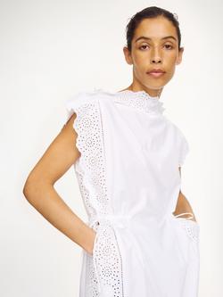 By Malene Birger Gustava Broderie Anglaise Trim Top, White - view 2, White