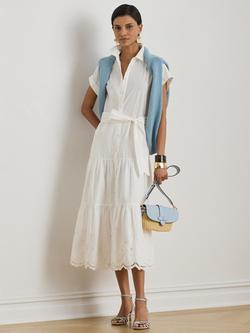 Lauren Ralph Lauren Ralila Embroidered Shirt Dress, White, White