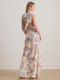 Lauren Ralph Lauren Floral Ruffle Tiered Dress, Cream/Multi - view 2, Cream/Multi