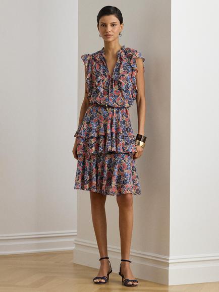 Lauren Ralph Lauren Floral Drop Waist Dress, Multi, Multi