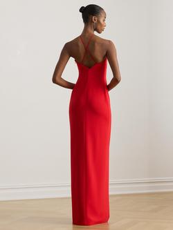 Lauren Ralph Lauren Halterneck Crepe Maxi Dress, Red - view 2, Red