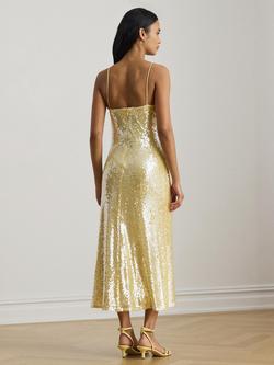Lauren Ralph Lauren Strappy Sequin Midi Dress - view 2, Pastel Yellow