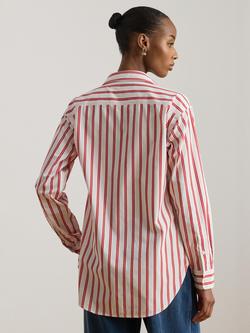 Lauren Ralph Lauren Stripe Relaxed Fit Shirt, Red/White - view 2, Red/White