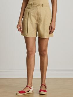 Lauren Ralph Lauren Twill Wide Leg Shorts, Brown, Brown