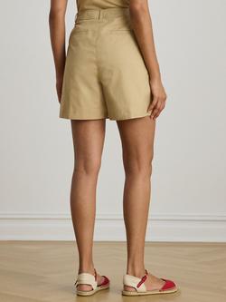 Lauren Ralph Lauren Twill Wide Leg Shorts, Brown - view 2, Brown