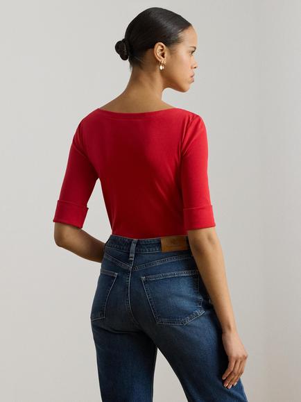 Ralph Lauren Judy Cotton Blend T-Shirt - view 2, Red