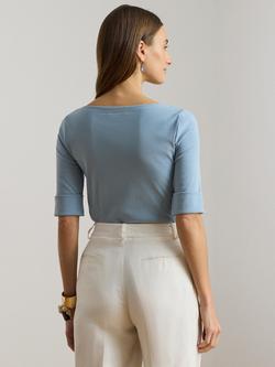 Ralph Lauren Judy Cotton Blend T-Shirt - view 2, Duck Egg Blue