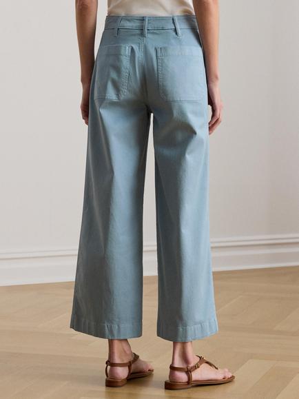 Lauren Ralph Lauren Yurshane Wide Leg Cropped Trousers, Duck Egg Blue - view 2, Duck Egg Blue