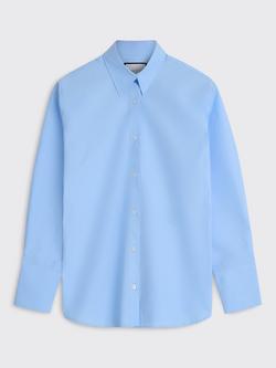 YAITTE Puglia Relaxed Fit Cotton Poplin Shirt, Deep Blue - view 2, Deep Blue