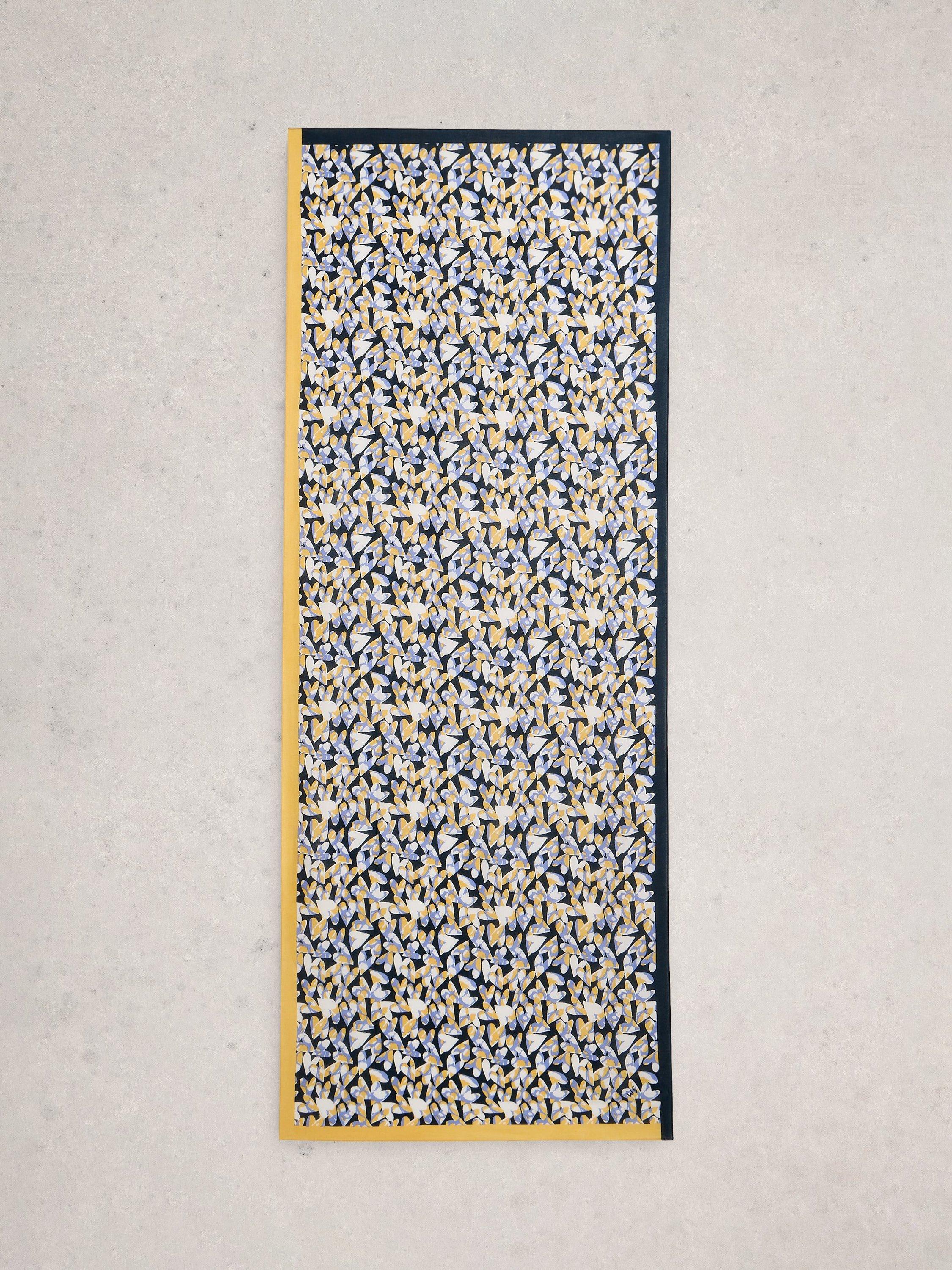 Product image 2 of 3, which shows White Stuff Sophie Heart Print Scarf, Dark Yellow, One Size