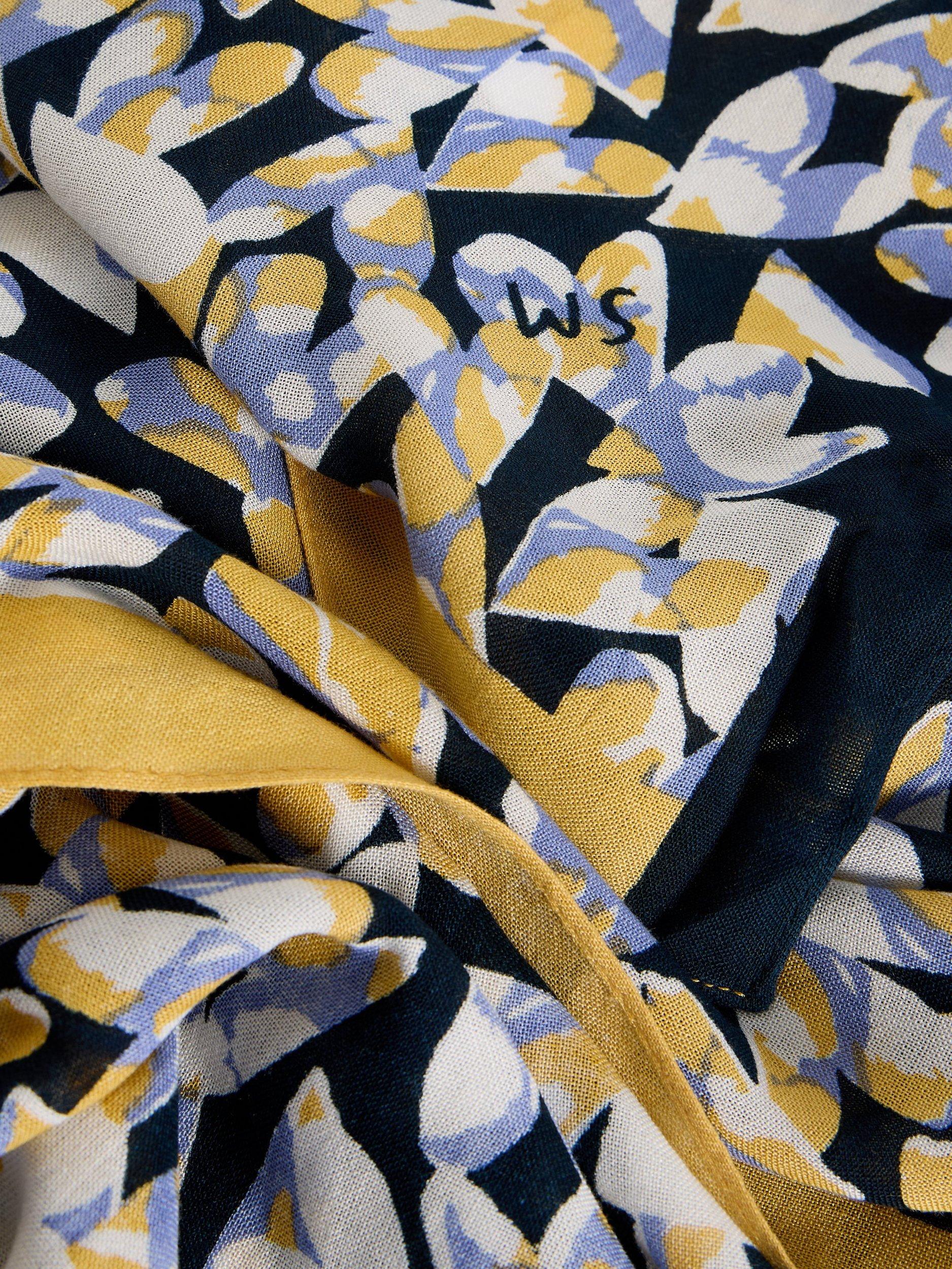 Product image 3 of 3, which shows White Stuff Sophie Heart Print Scarf, Dark Yellow, One Size