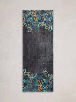 White Stuff Sophie Leaves Scarf, Black Black - view 2, Black Black