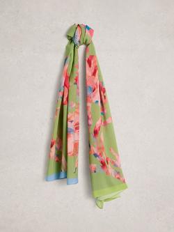 White Stuff Sophie Floral Scarf, Green Mid, Green Mid