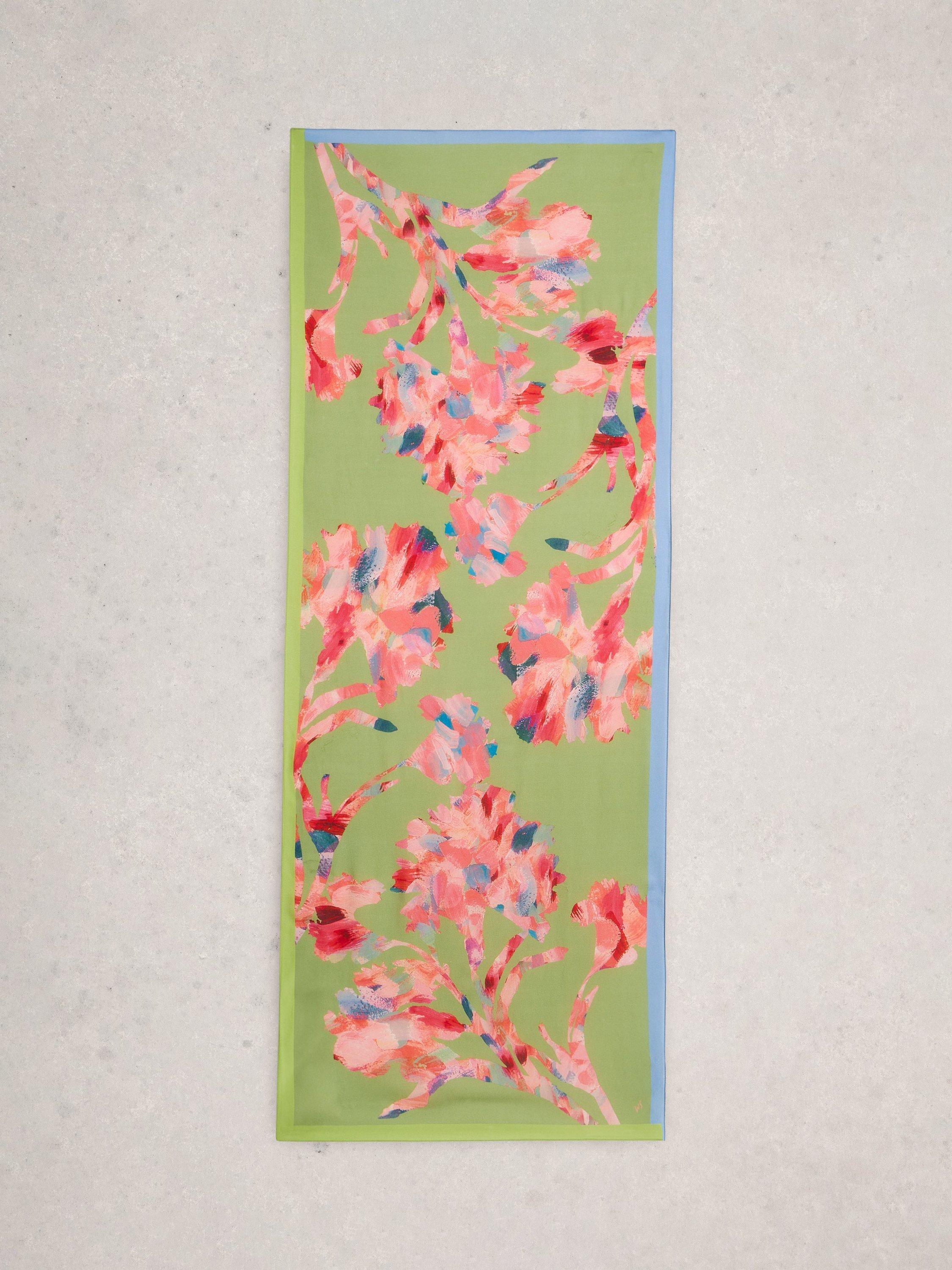 Product image 2 of 3, which shows White Stuff Sophie Floral Scarf, Green Mid, One Size