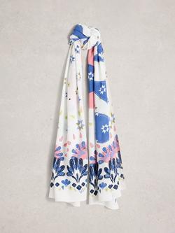 White Stuff Sophie Floral Scarf, White Ivory, White Ivory