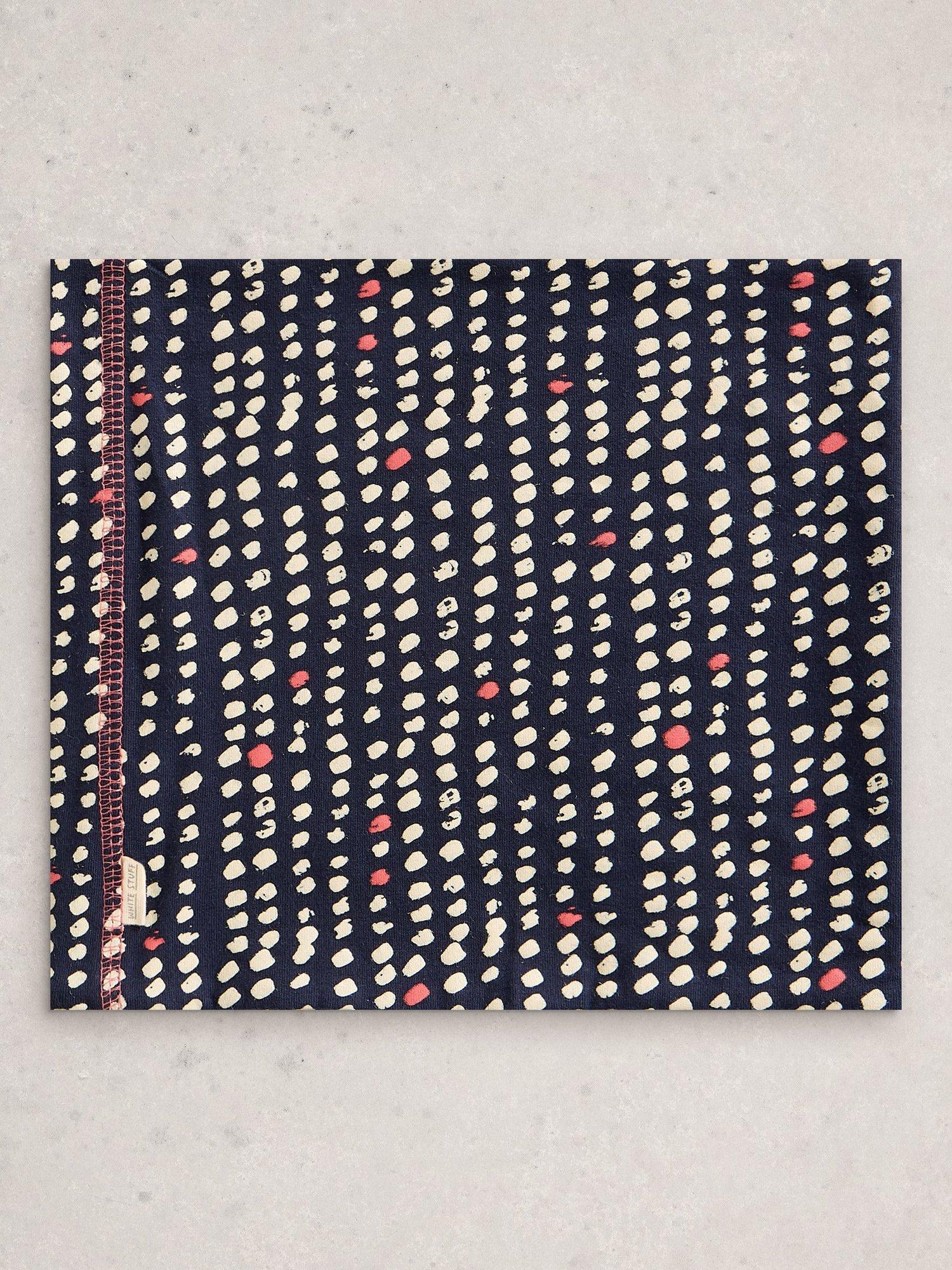 Product image 2 of 4, which shows White Stuff Spot Roll Scarf, Blue Navy, One Size