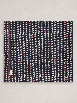 White Stuff Spot Roll Scarf, Blue Navy - view 2, Blue Navy