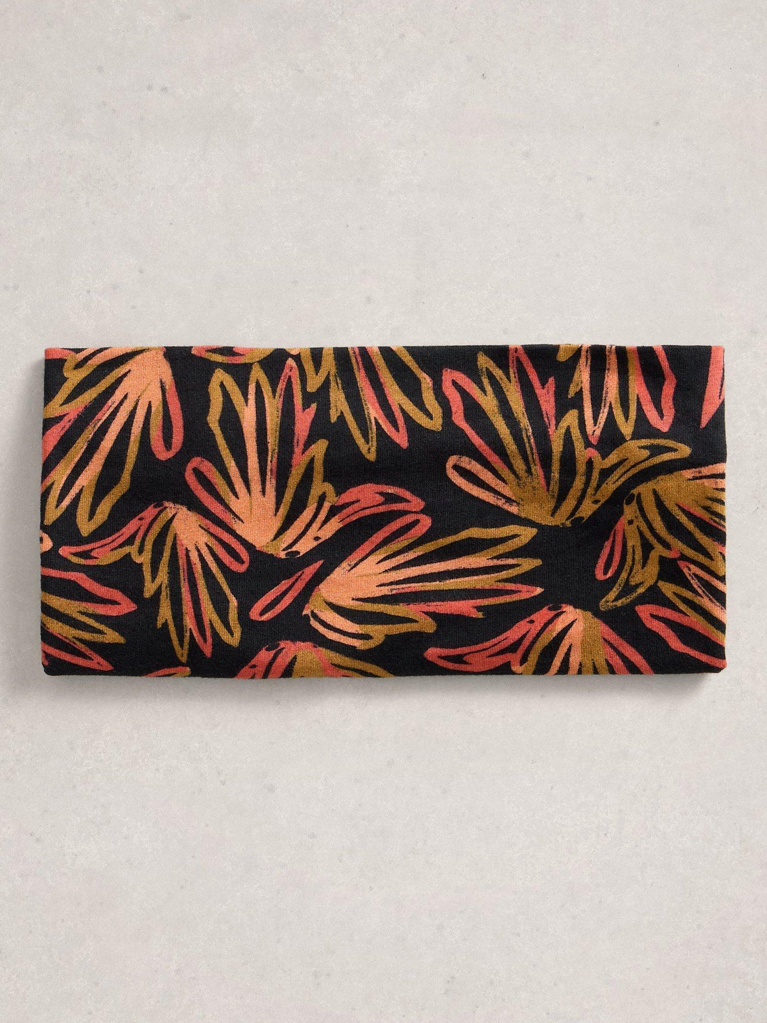 Product image 4 of 4, which shows White Stuff Floral Roll Scarf, Black/Multi, One Size