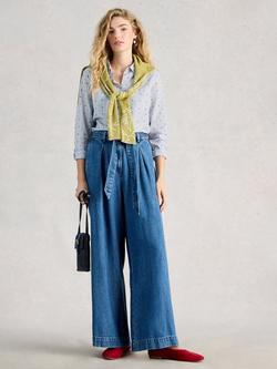 White Stuff Sophie Embroidered Shirt, Blue/Multi - view 2, Blue/Multi