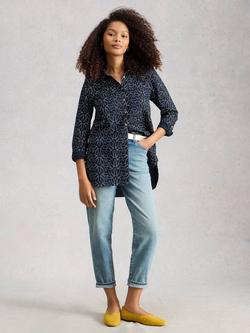 White Stuff Sophie Floral Jersey Shirt, Blue Navy - view 2, Blue Navy