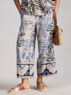 White Stuff Shelly Linen Blend Elasticated Waist Culottes, White Ivory, White Ivory