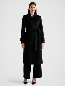 Forever New Sophie Double Breasted Wrap Coat, Black, Black