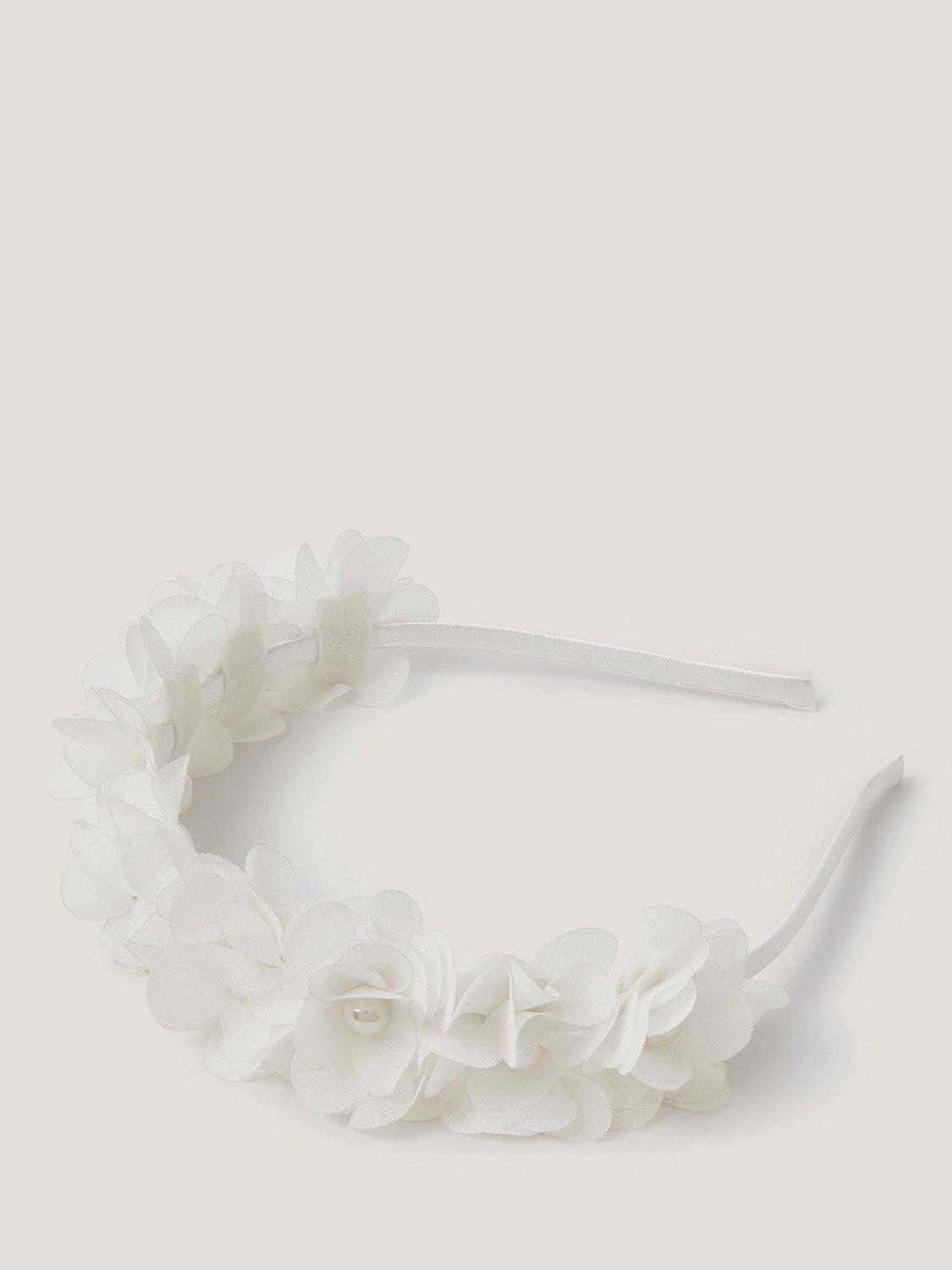 Product image 1 of 2, which shows Monsoon Kids' Corsage Pearl Headband, Ivory, One Size